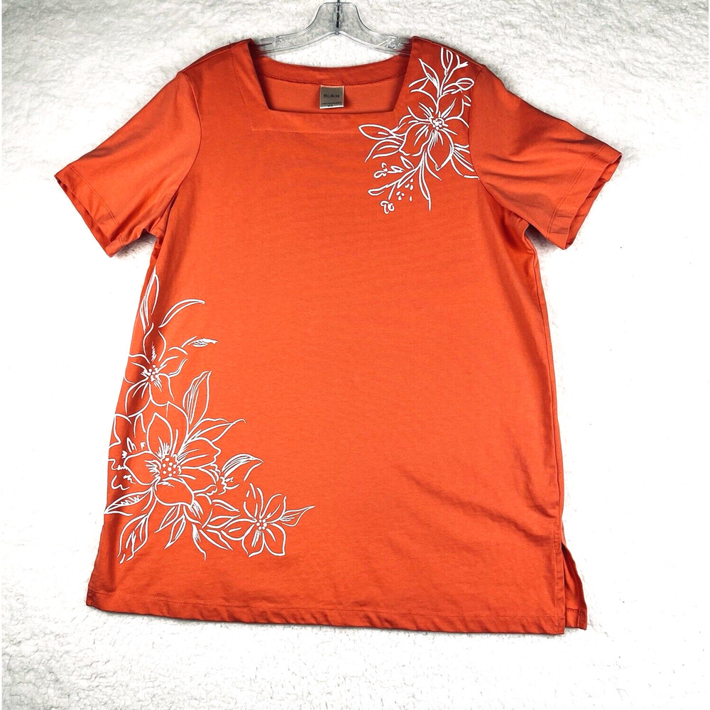 Vintage Blair Retro 80s T shirt Floral Print Hawaiian Floral Screenprint Size XL